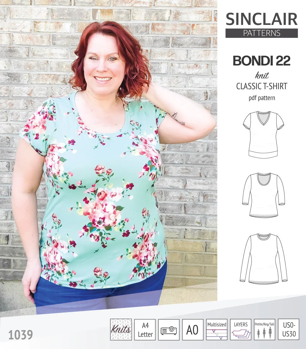 Bondi 22 knit classic fitted t-shirt (PDF)