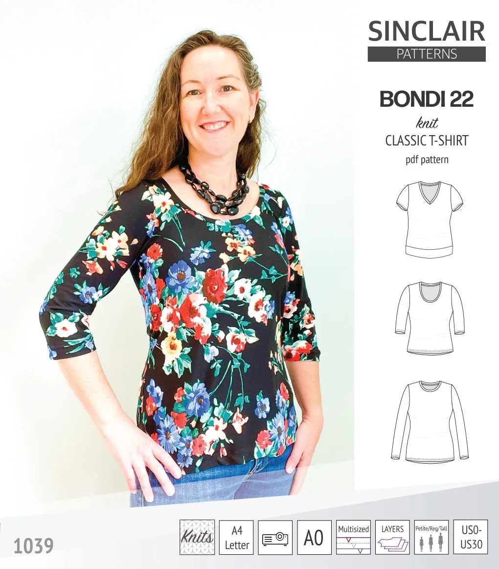 Bondi 22 knit classic fitted t-shirt (PDF)