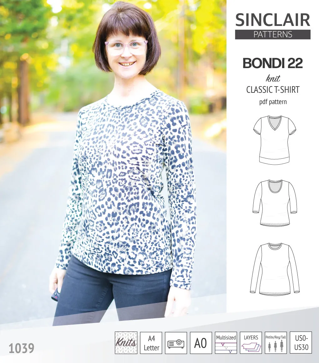Bondi 22 knit classic fitted t-shirt (PDF)