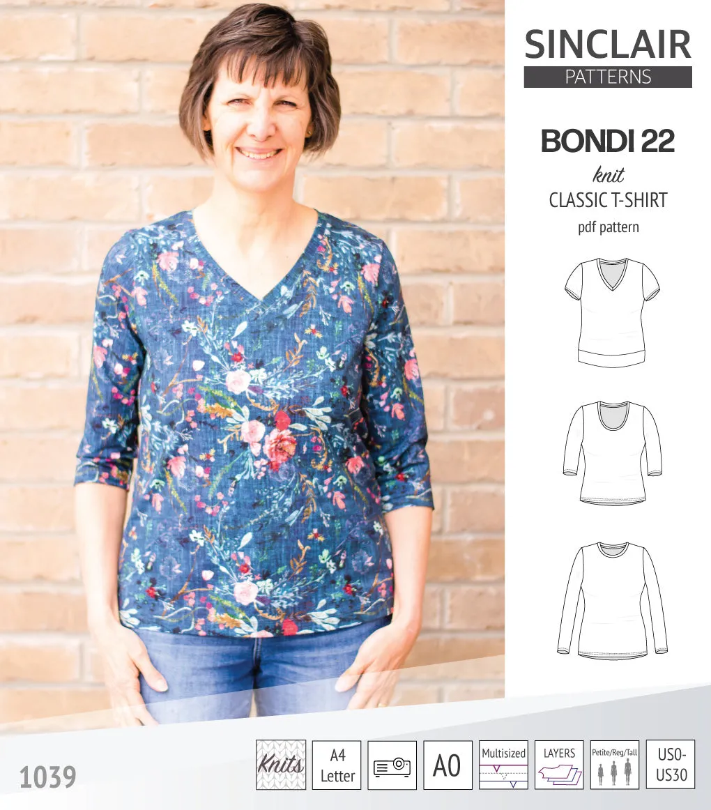 Bondi 22 knit classic fitted t-shirt (PDF)