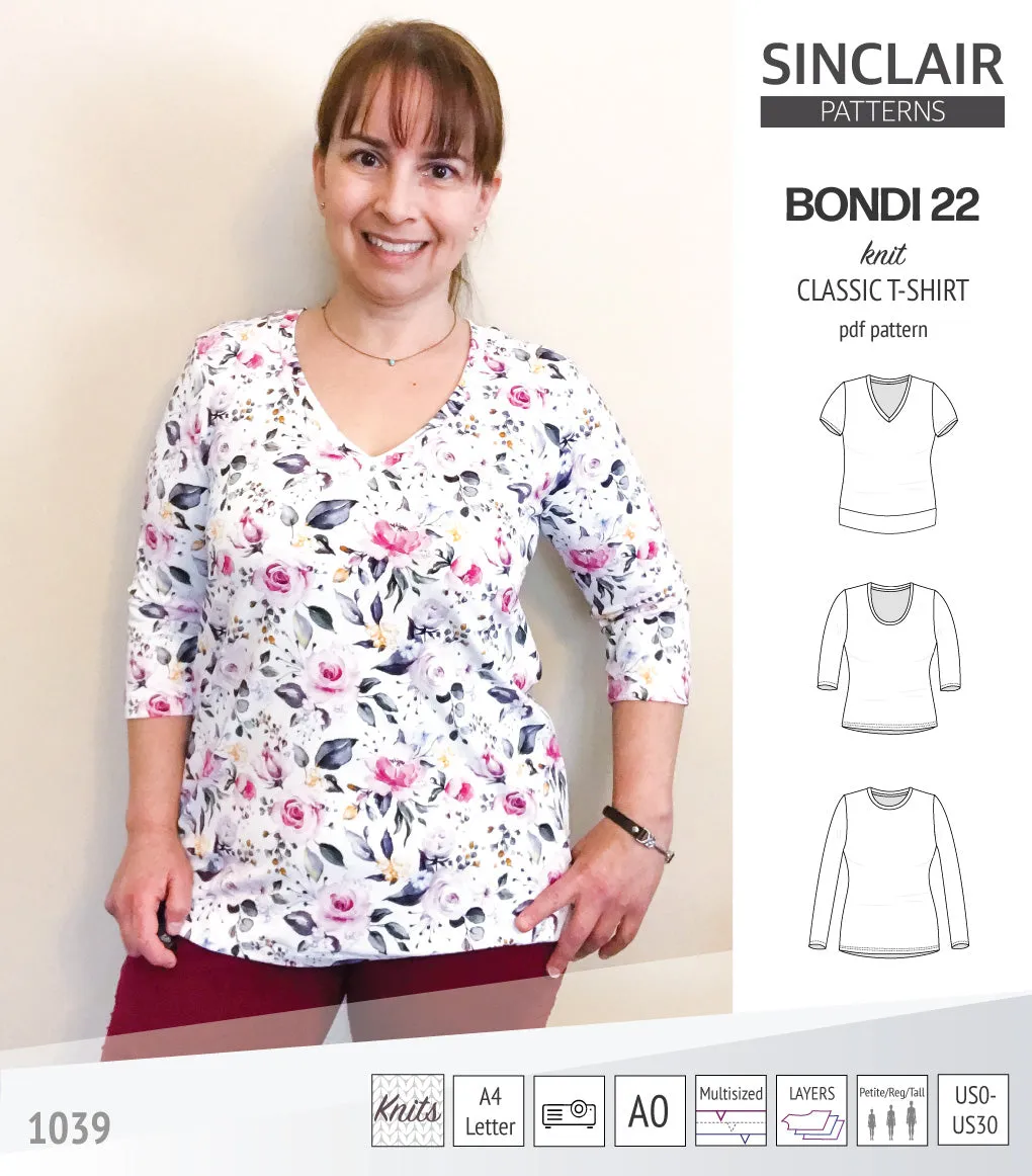 Bondi 22 knit classic fitted t-shirt (PDF)