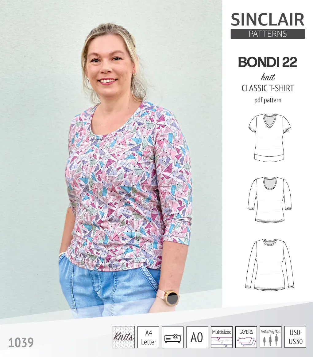 Bondi 22 knit classic fitted t-shirt (PDF)