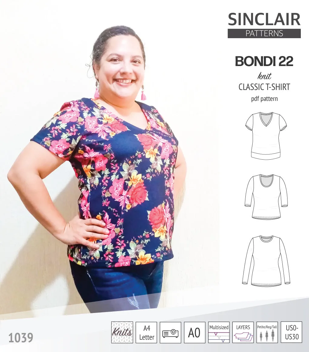 Bondi 22 knit classic fitted t-shirt (PDF)