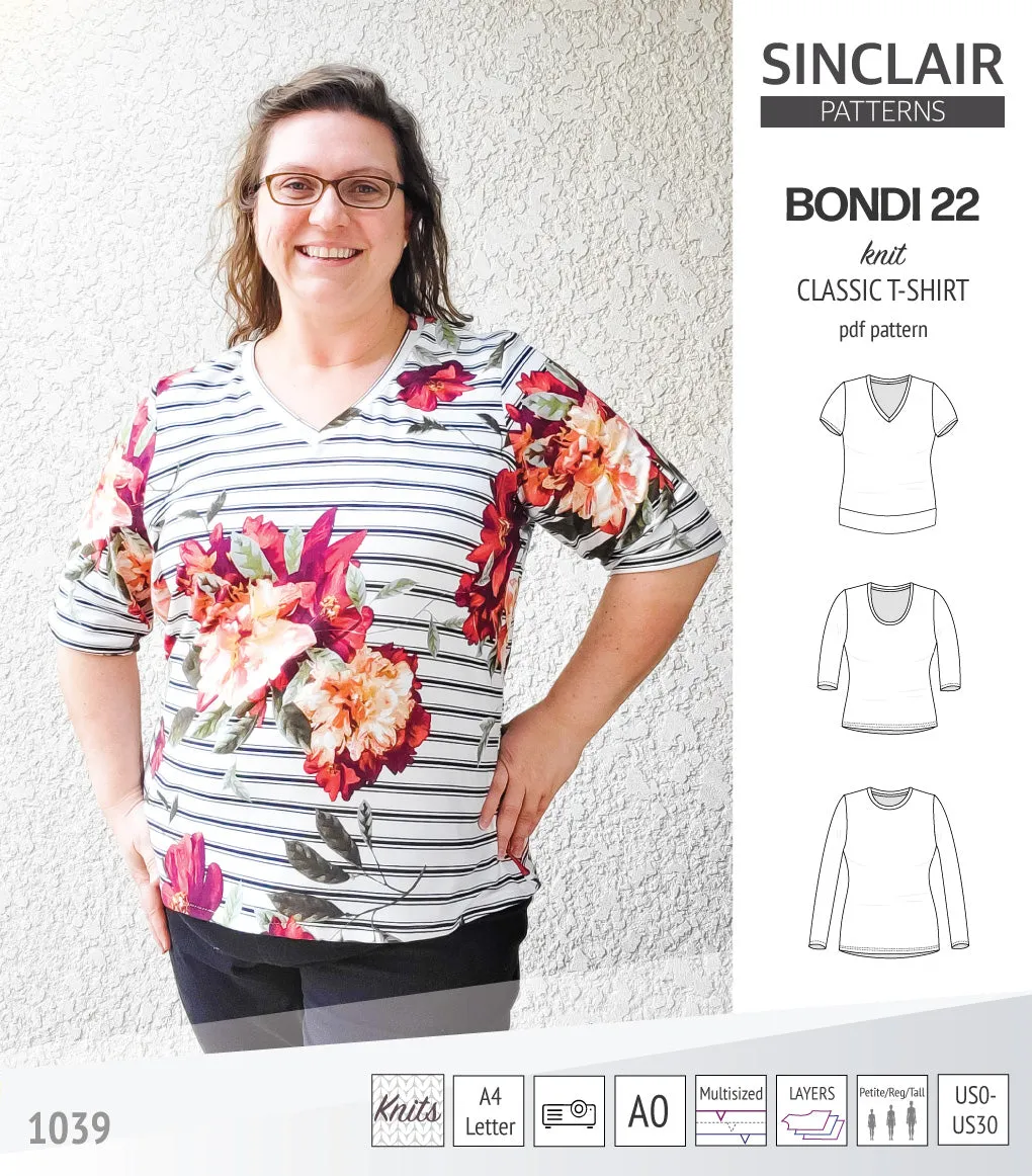 Bondi 22 knit classic fitted t-shirt (PDF)