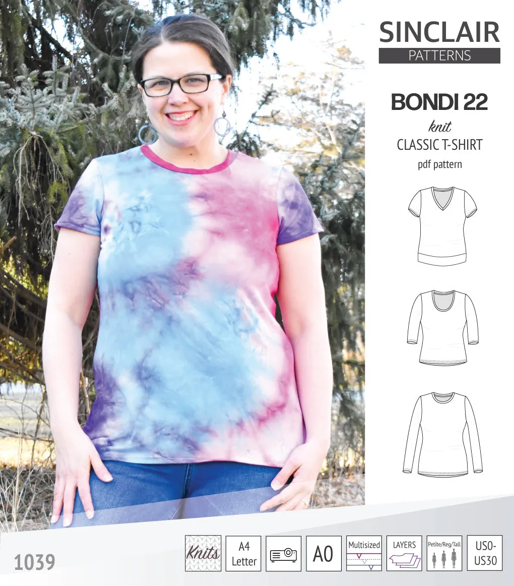 Bondi 22 knit classic fitted t-shirt (PDF)