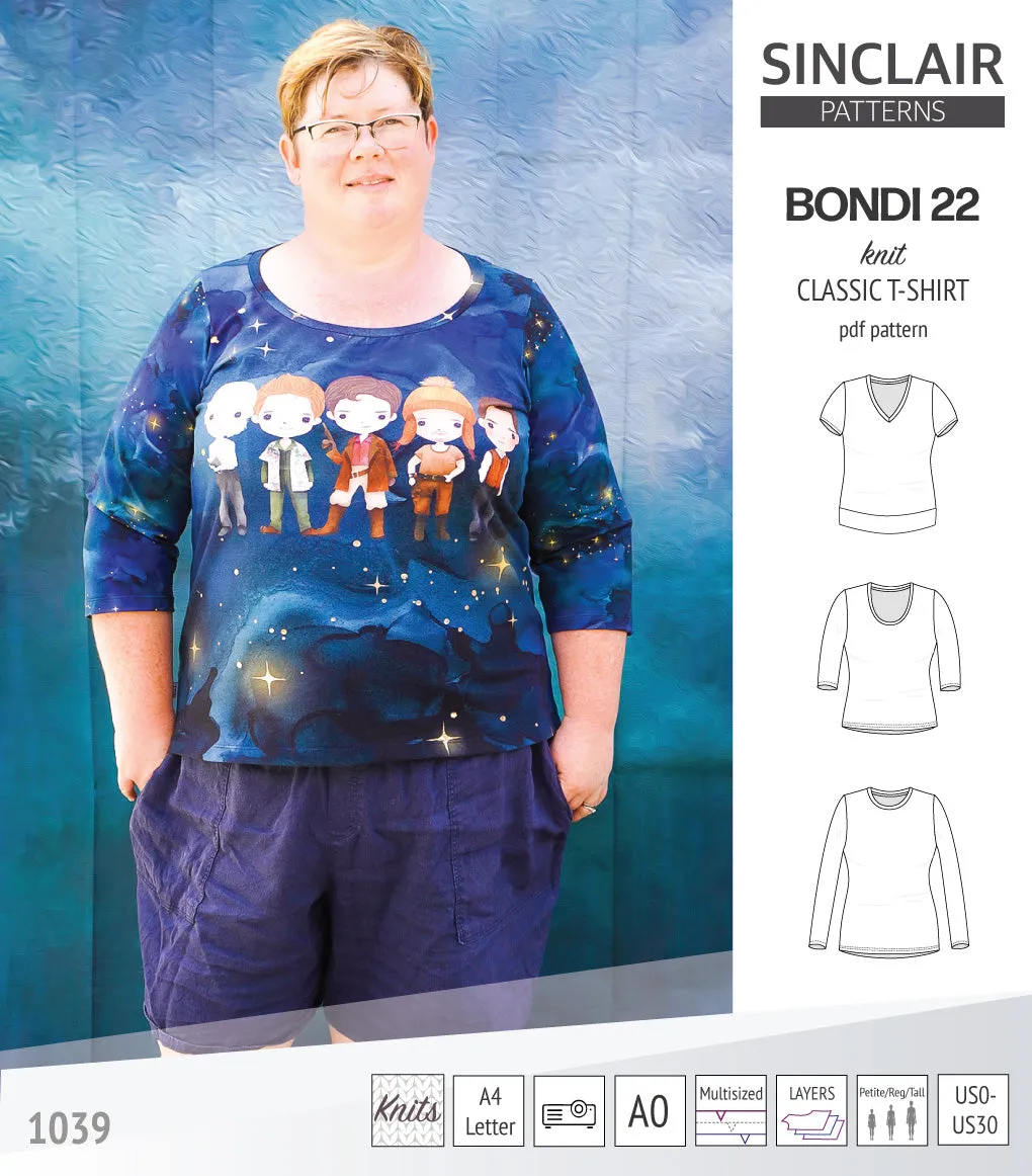 Bondi 22 knit classic fitted t-shirt (PDF)