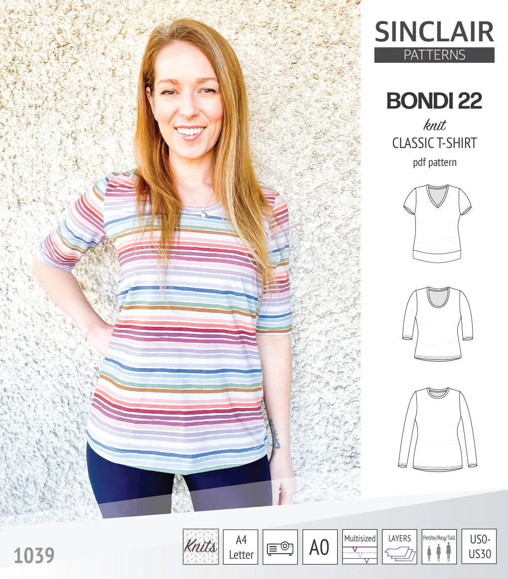Bondi 22 knit classic fitted t-shirt (PDF)