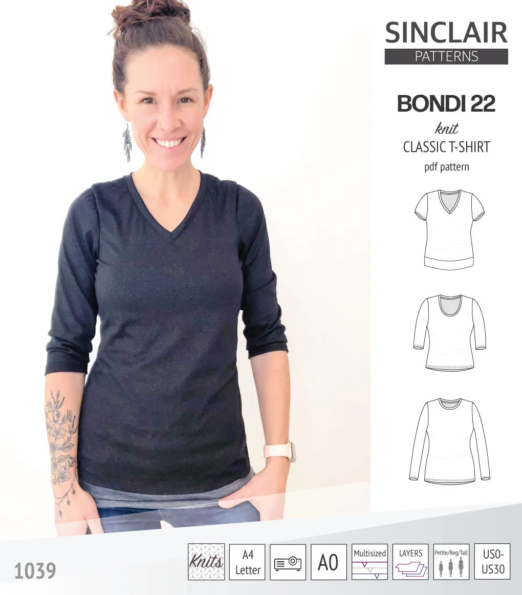 Bondi 22 knit classic fitted t-shirt (PDF)