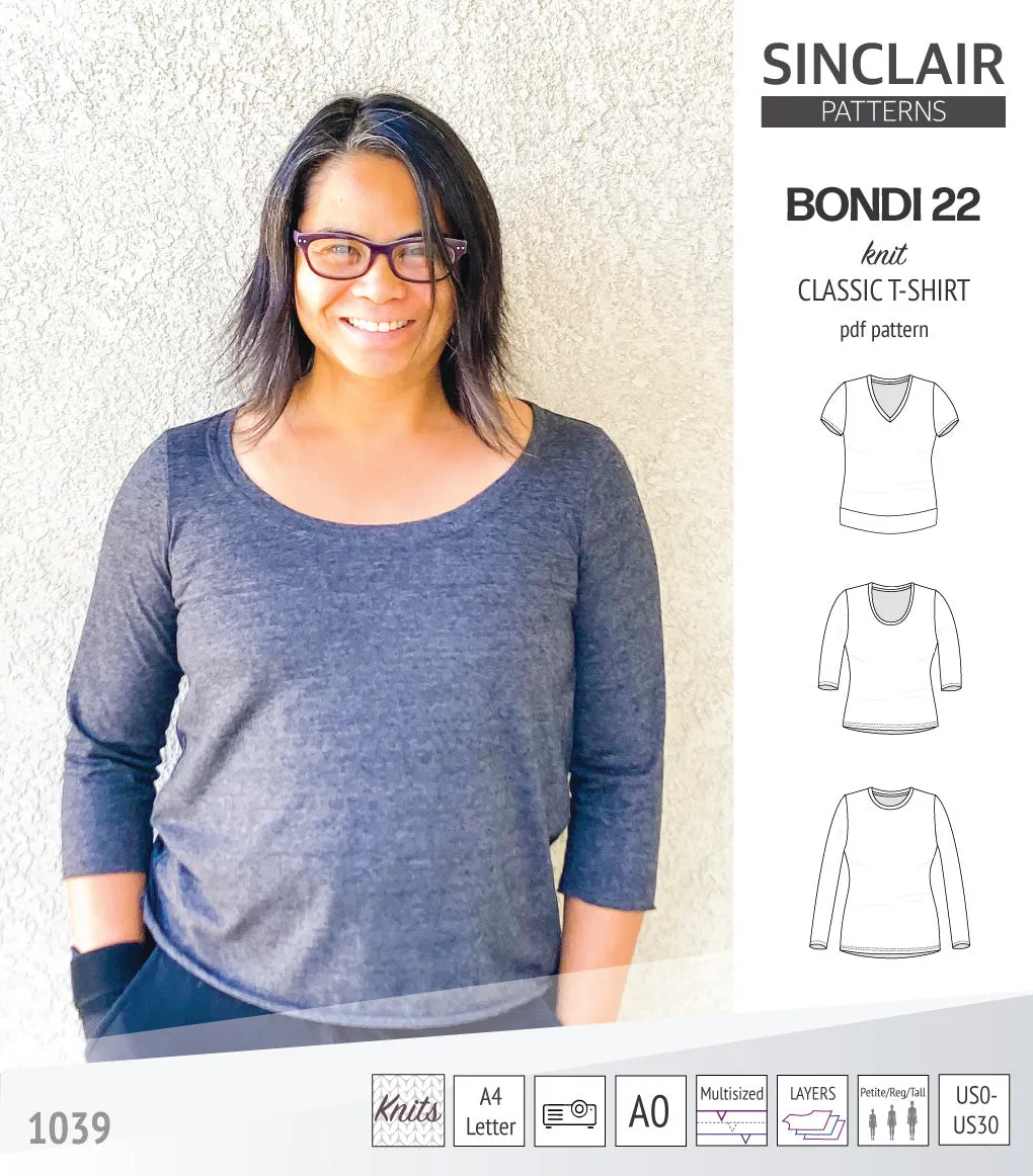 Bondi 22 knit classic fitted t-shirt (PDF)