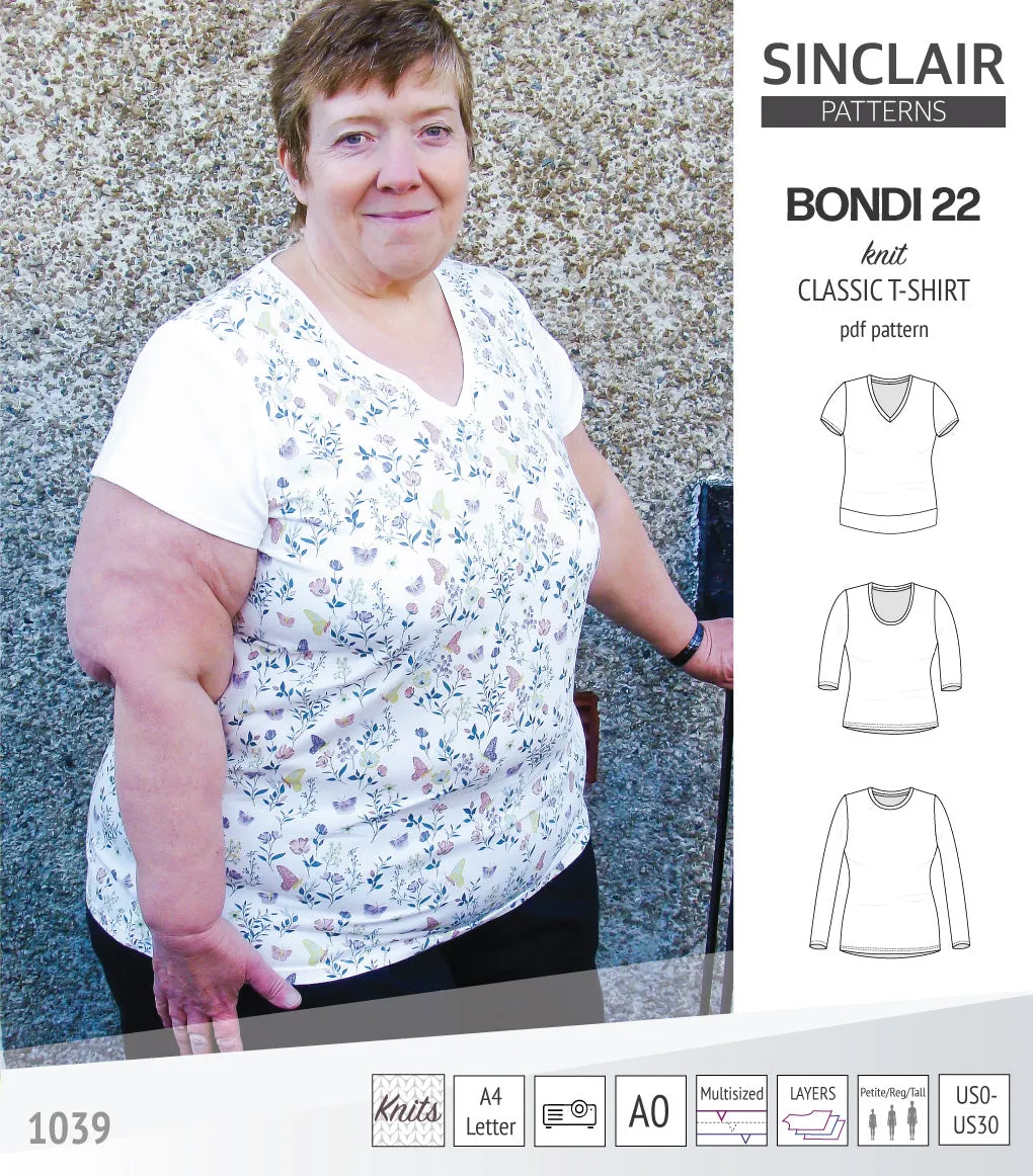 Bondi 22 knit classic fitted t-shirt (PDF)
