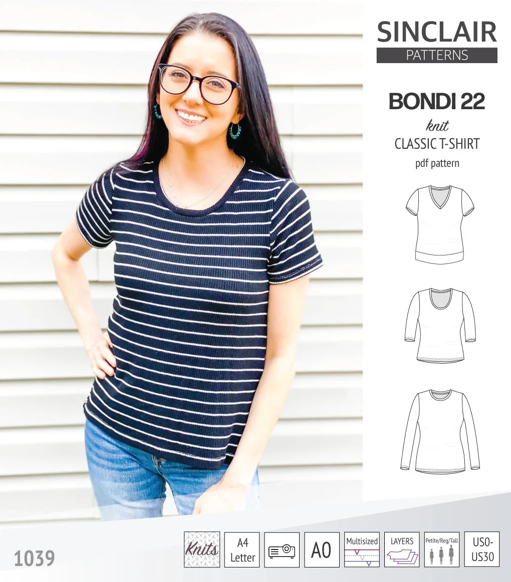 Bondi 22 knit classic fitted t-shirt (PDF)