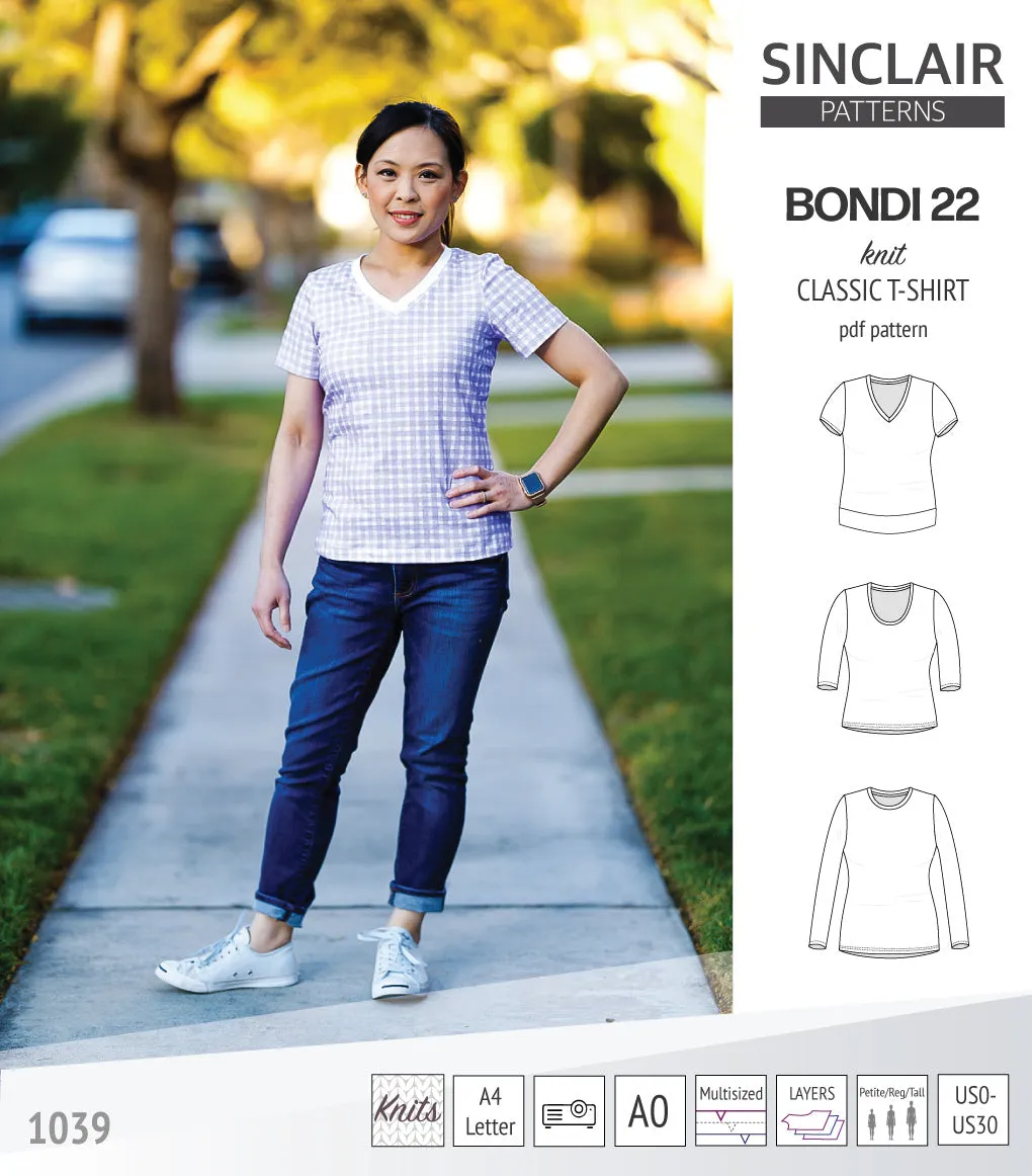 Bondi 22 knit classic fitted t-shirt (PDF)