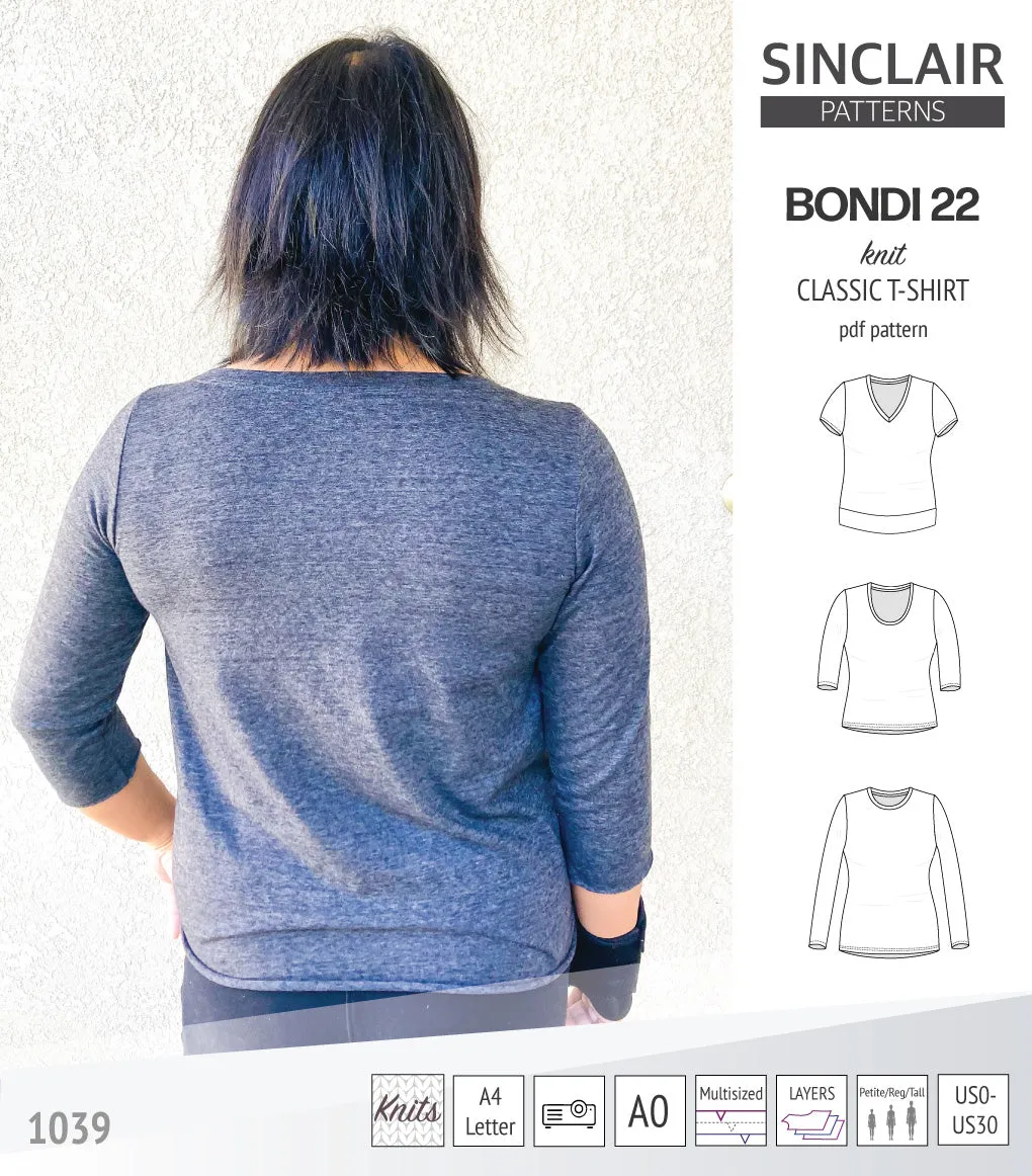 Bondi 22 knit classic fitted t-shirt (PDF)