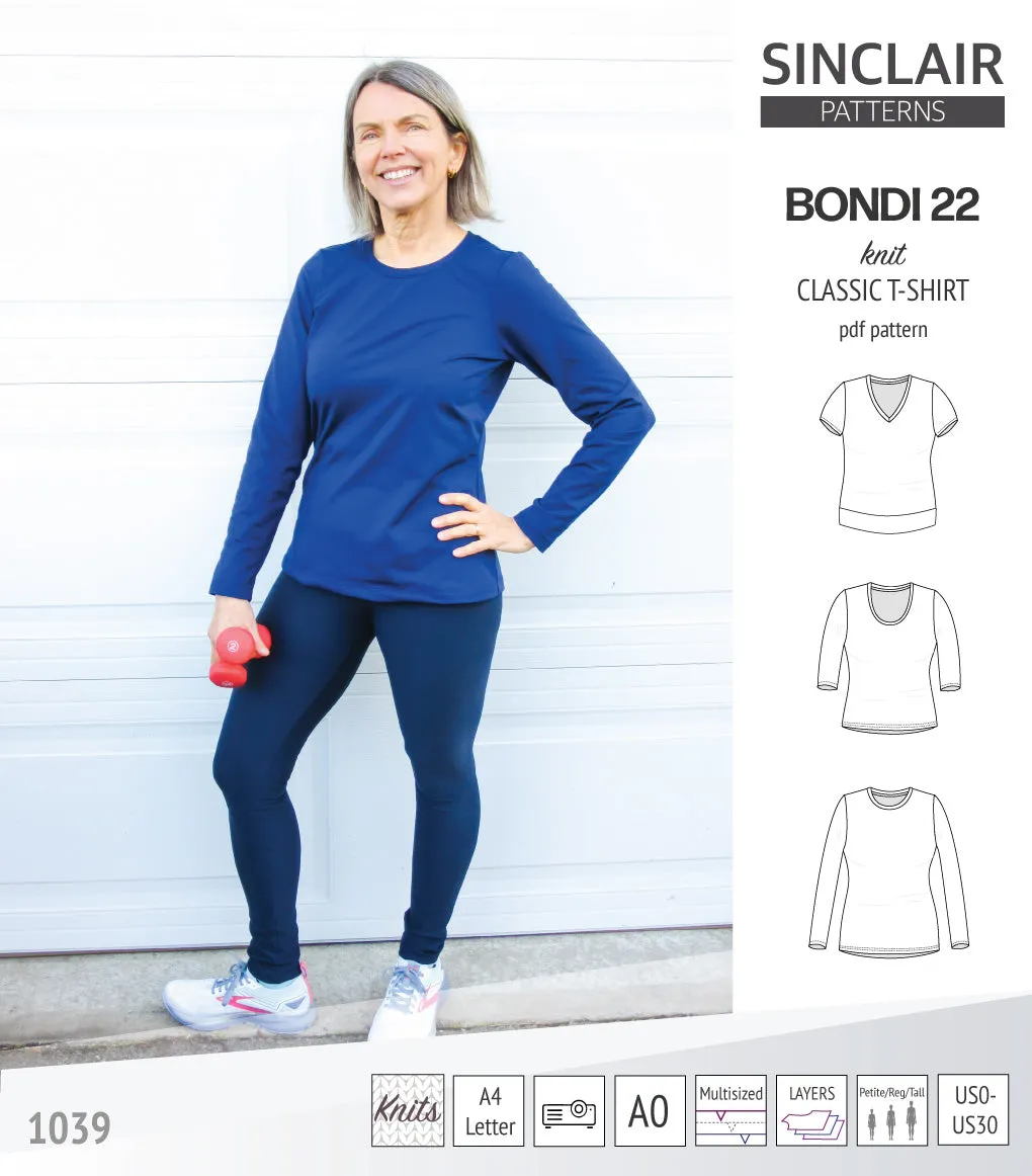 Bondi 22 knit classic fitted t-shirt (PDF)