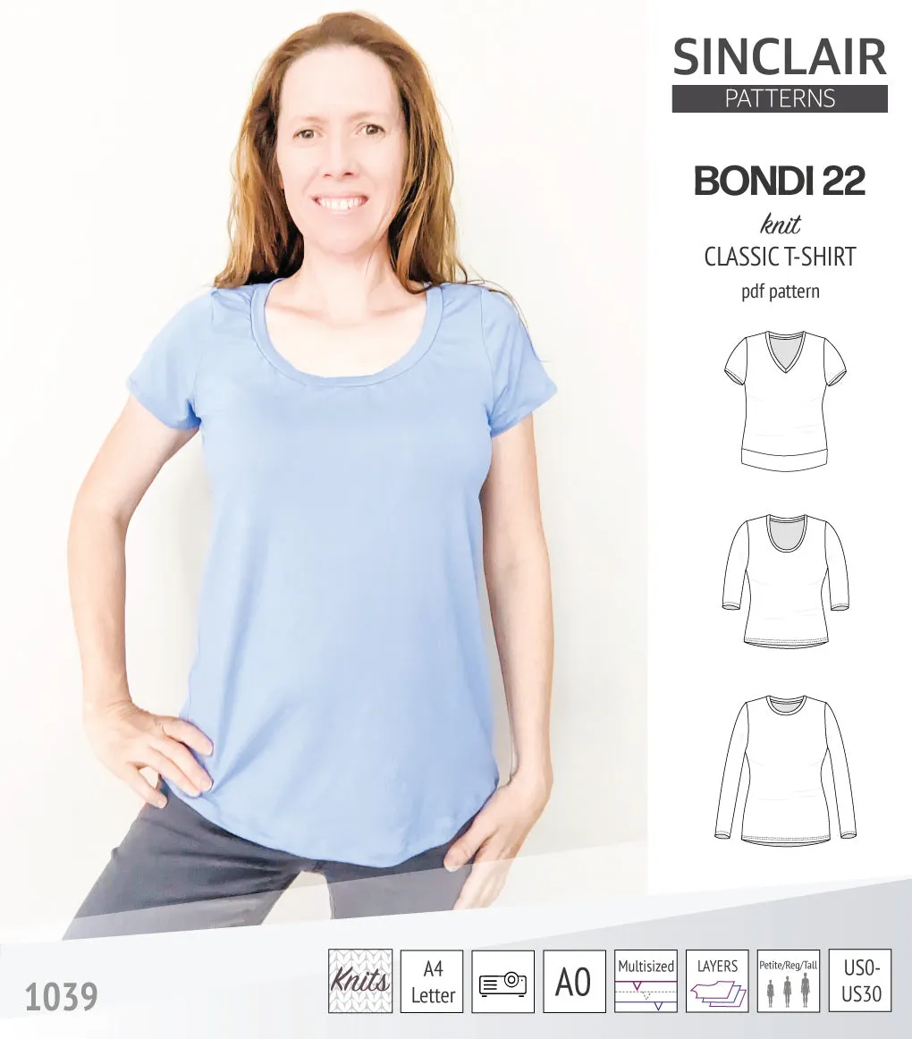 Bondi 22 knit classic fitted t-shirt (PDF)