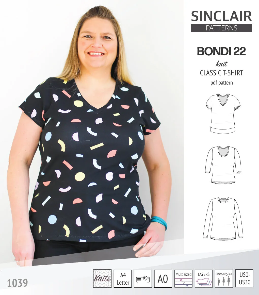 Bondi 22 knit classic fitted t-shirt (PDF)