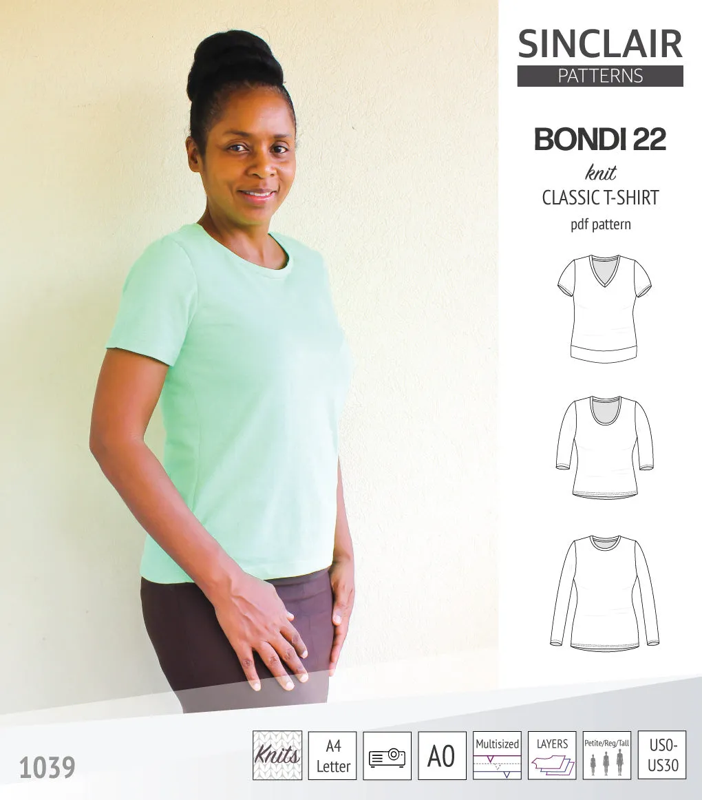 Bondi 22 knit classic fitted t-shirt (PDF)