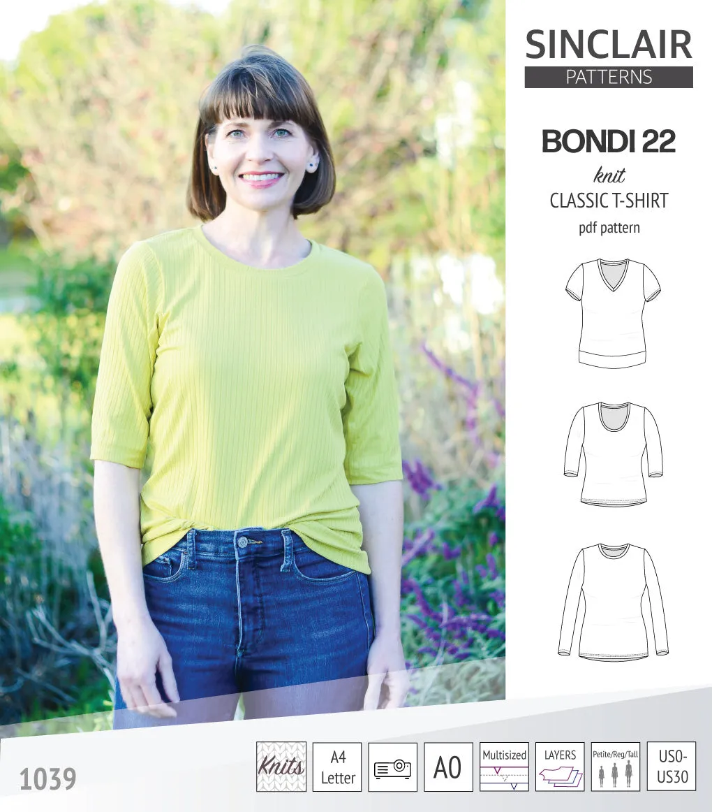 Bondi 22 knit classic fitted t-shirt (PDF)