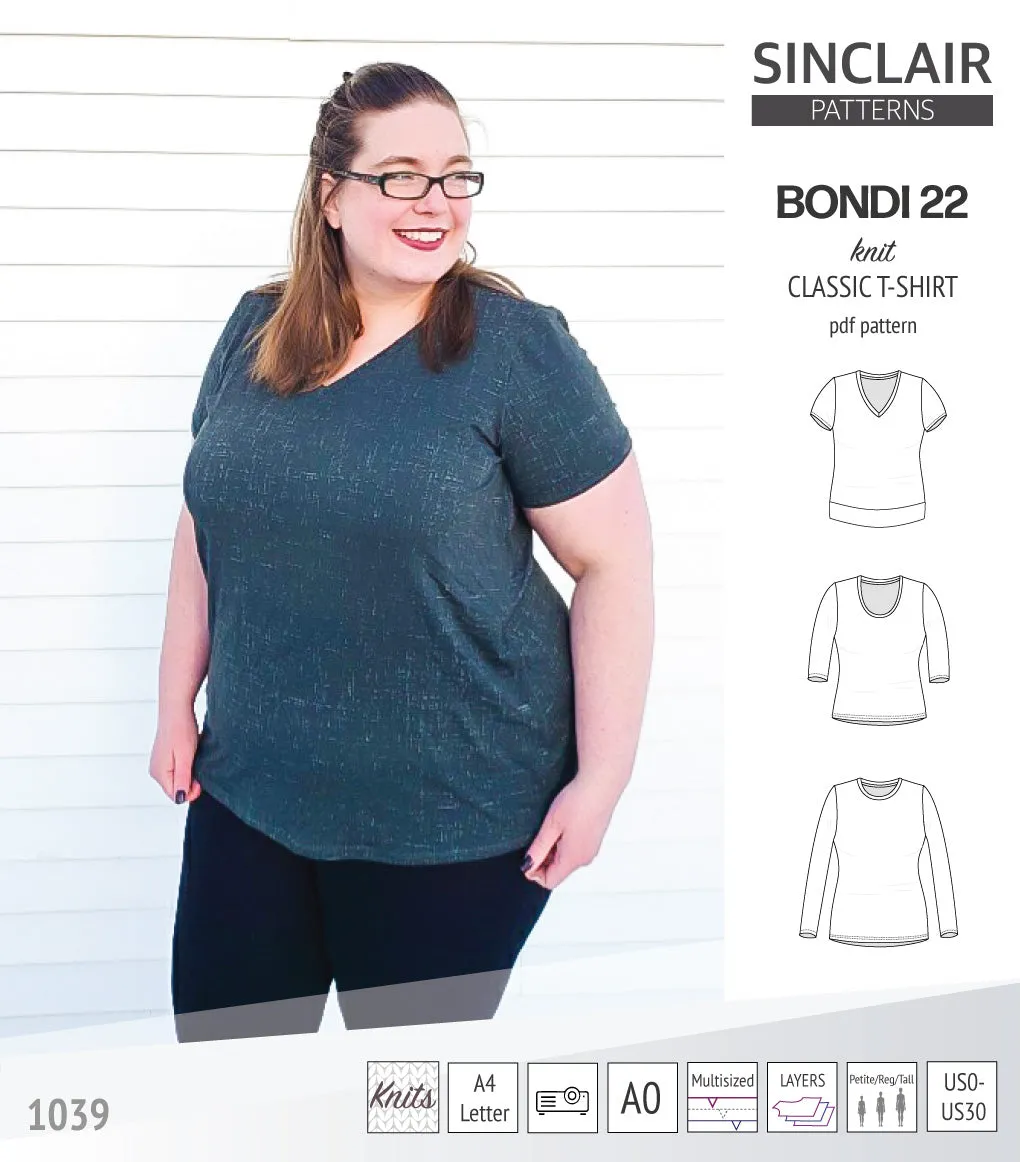 Bondi 22 knit classic fitted t-shirt (PDF)