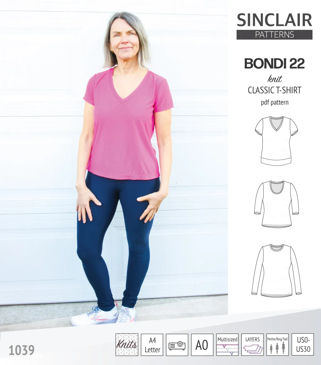 Bondi 22 knit classic fitted t-shirt (PDF)