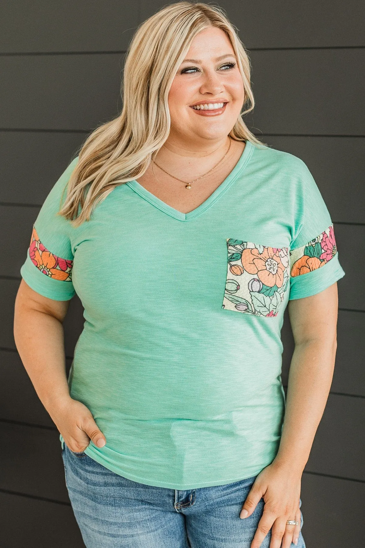Bound For Beauty Knit Top- Mint Blue