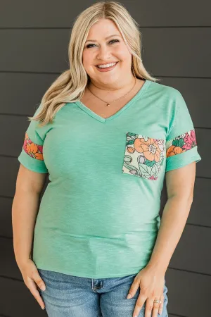 Bound For Beauty Knit Top- Mint Blue