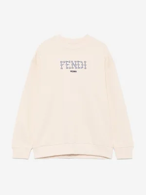 Boys Logo Sweatshirt in Beige