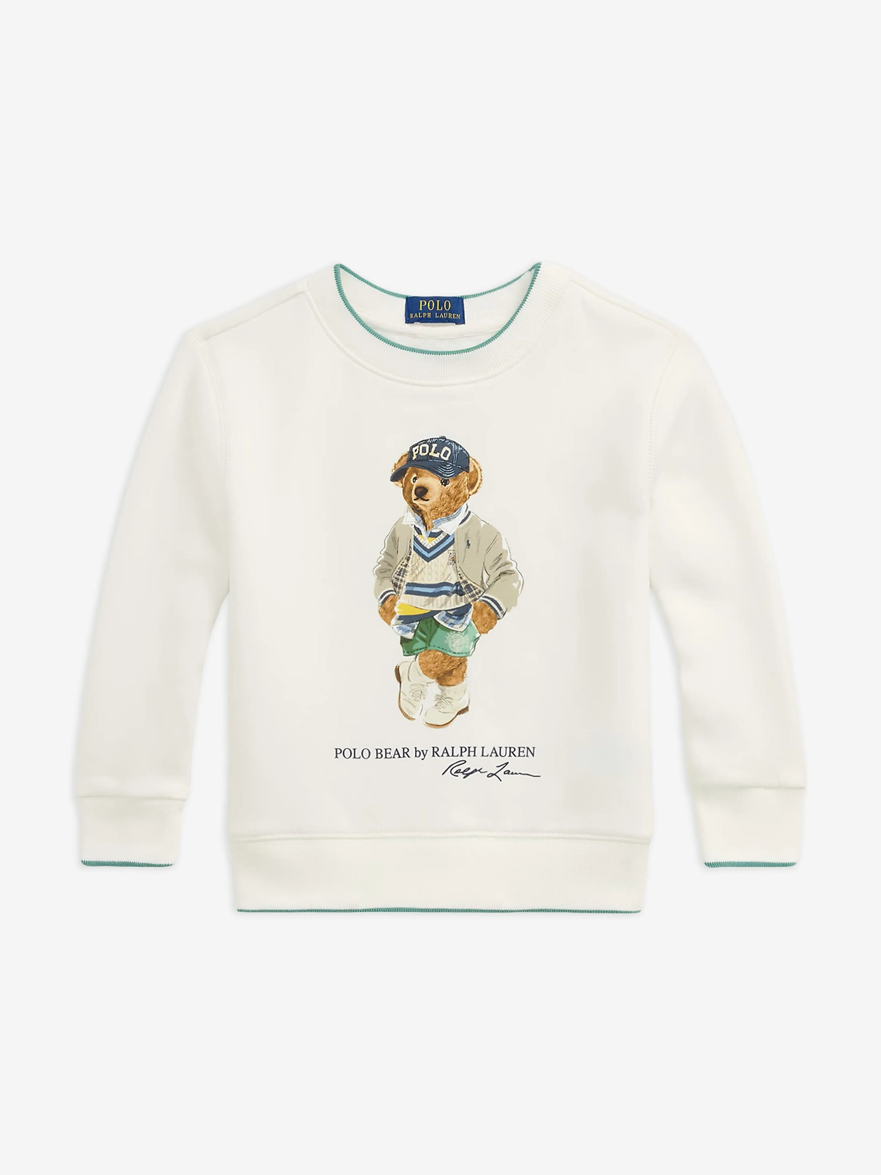 Boys Polo Bear Sweatshirt in Ivory