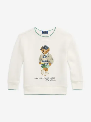 Boys Polo Bear Sweatshirt in Ivory