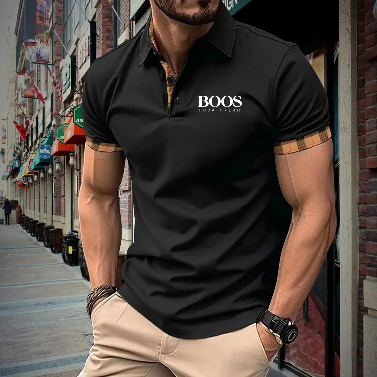 Breathable Office Fashion Short-Sleeved Polo Shirt