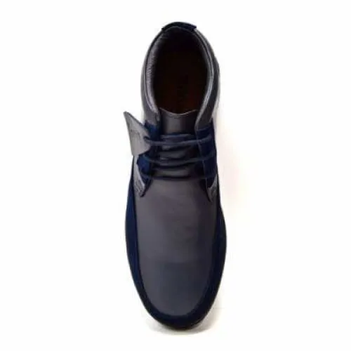 British Walkers Birmingham Bally Style Men's Navy Blue Leather High Tops