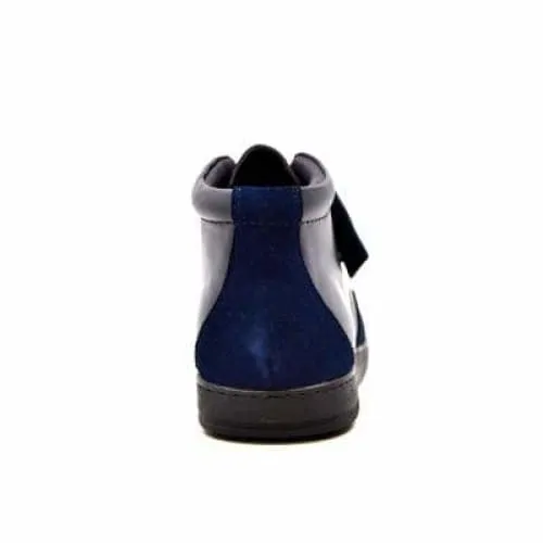British Walkers Birmingham Bally Style Men's Navy Blue Leather High Tops