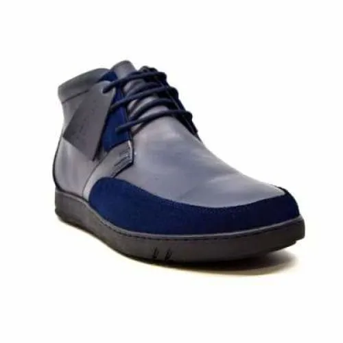British Walkers Birmingham Bally Style Men's Navy Blue Leather High Tops