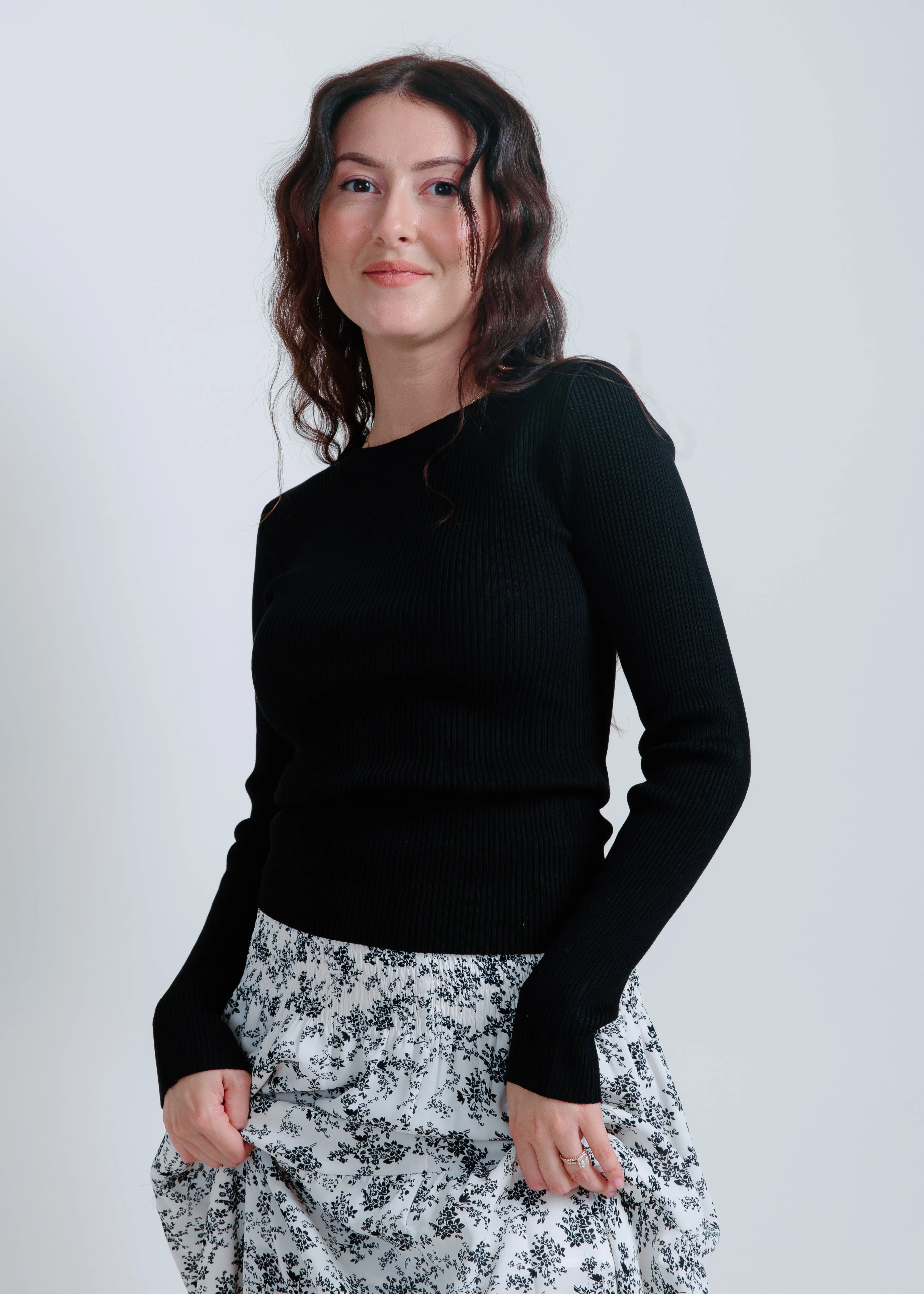 Brooke Ribbed Top - Black