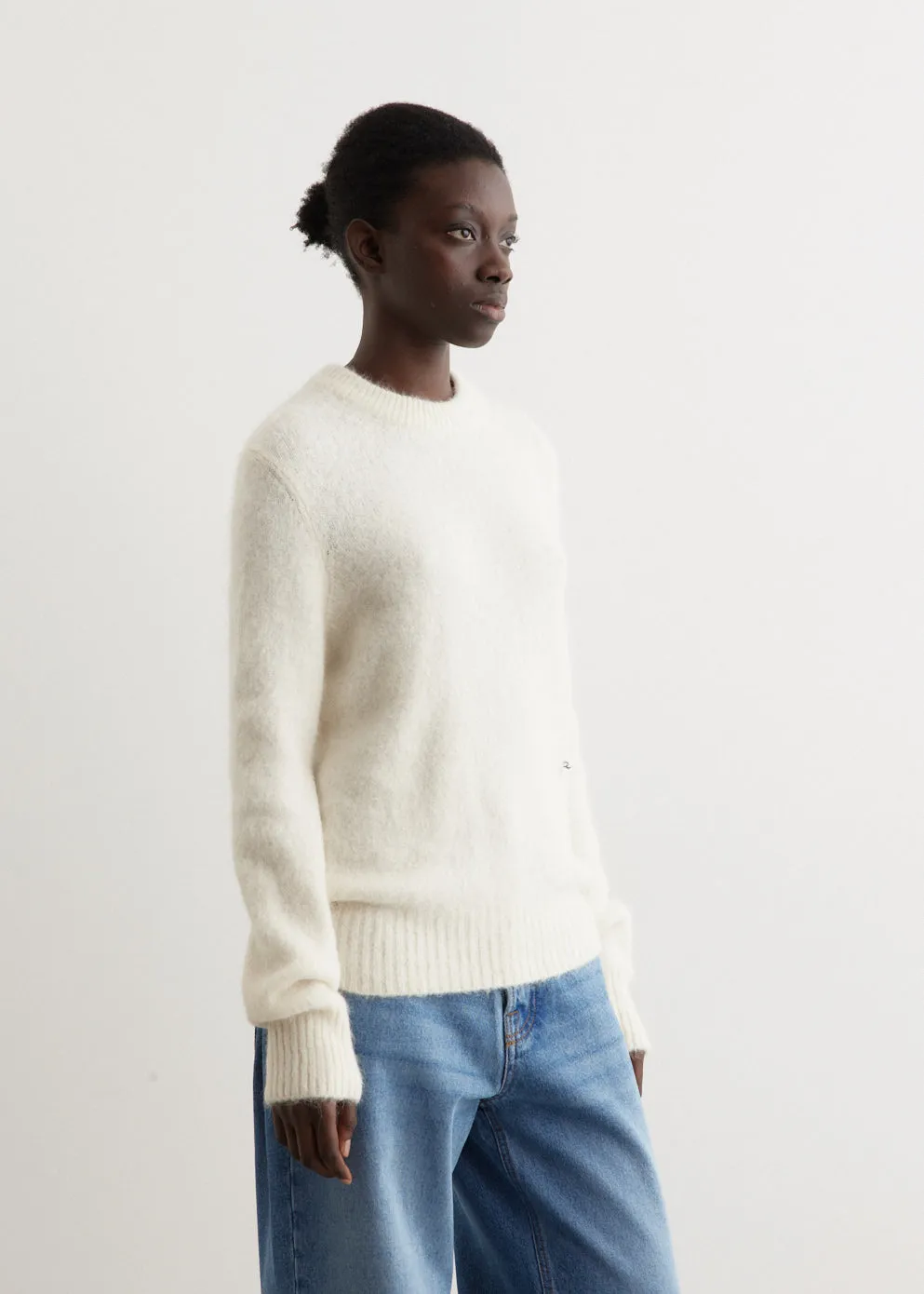 Brushed Alpaca O-Neck Knit