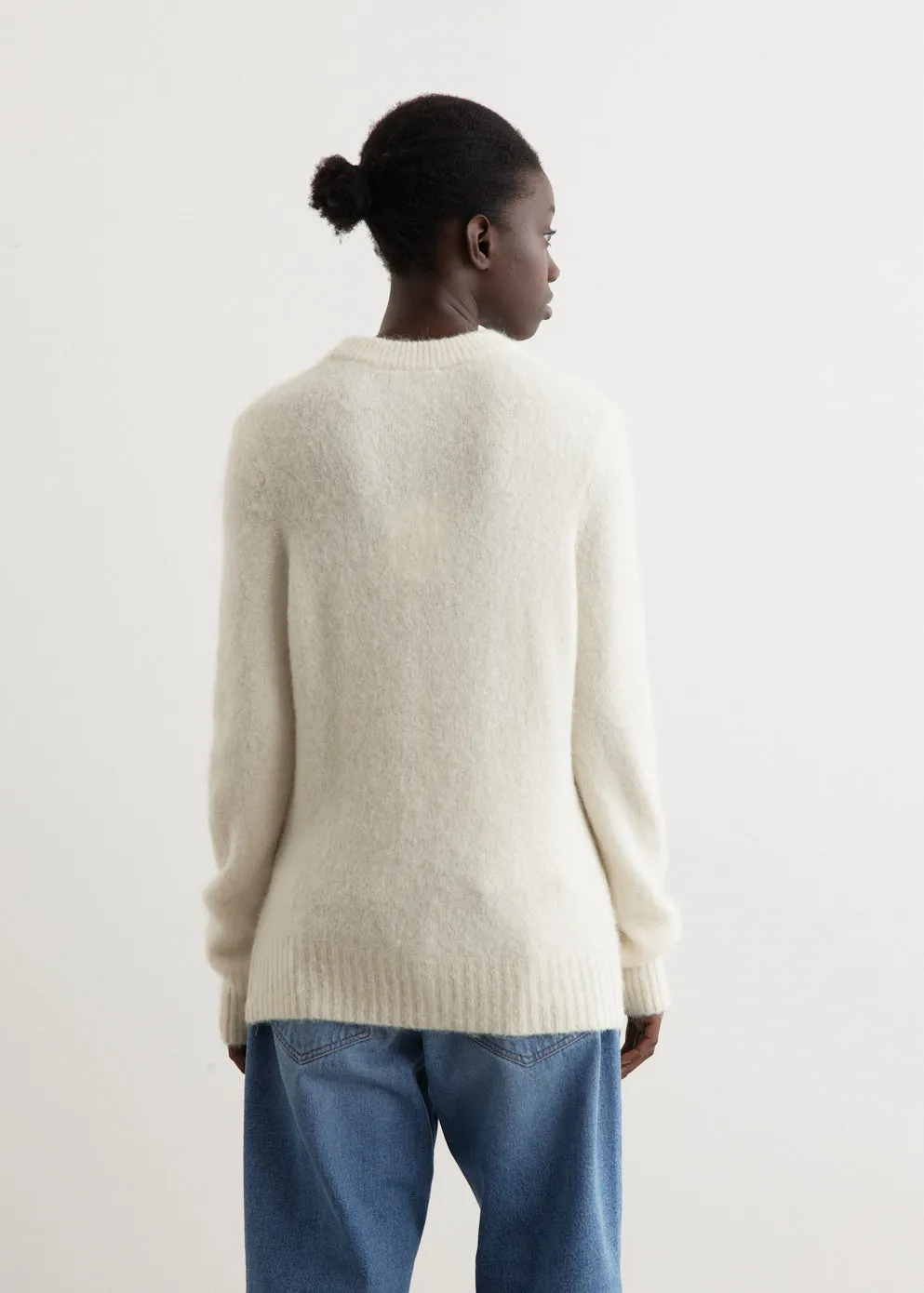 Brushed Alpaca O-Neck Knit