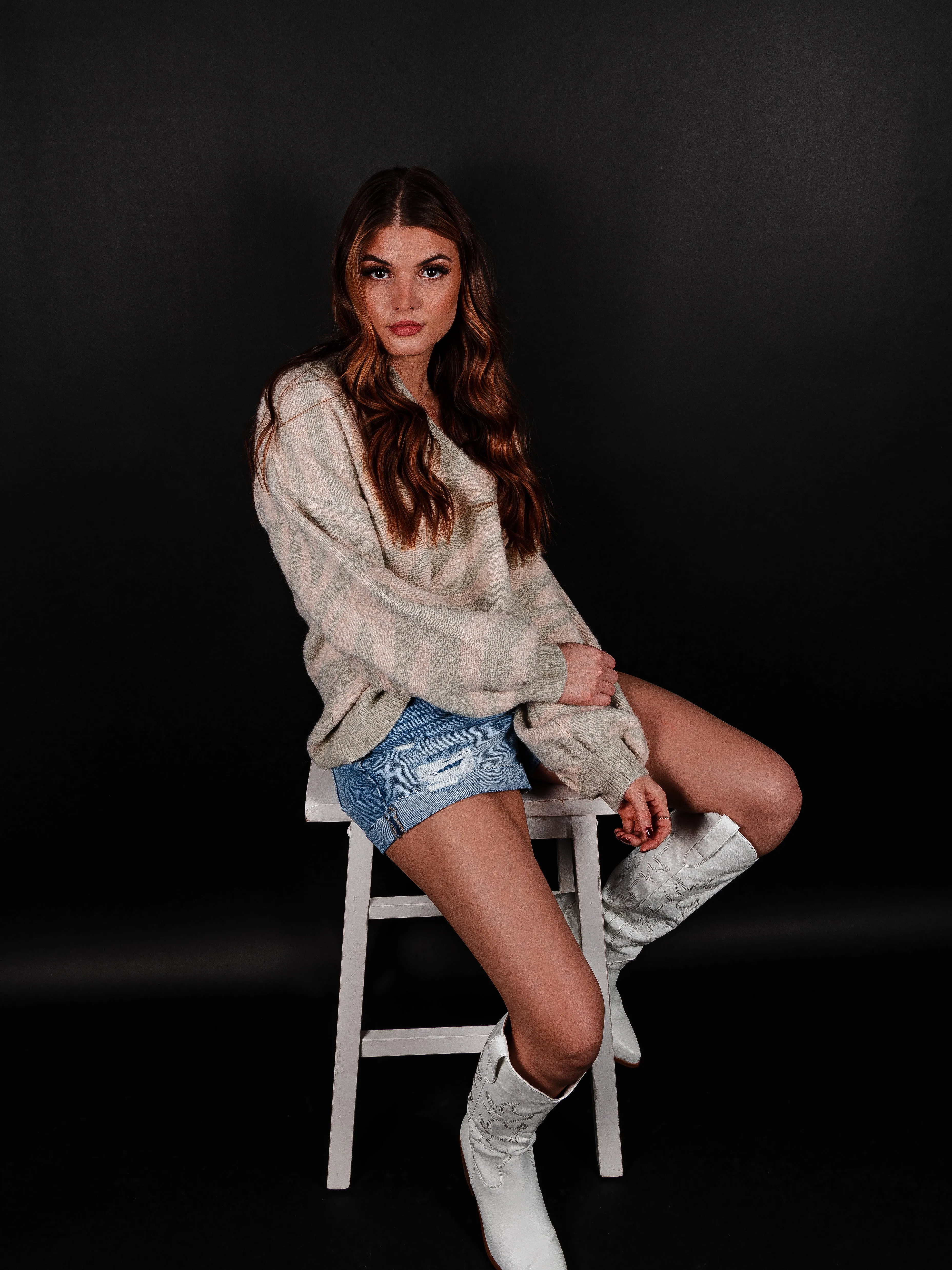 By All Means Printed Long Sleeve Sweater