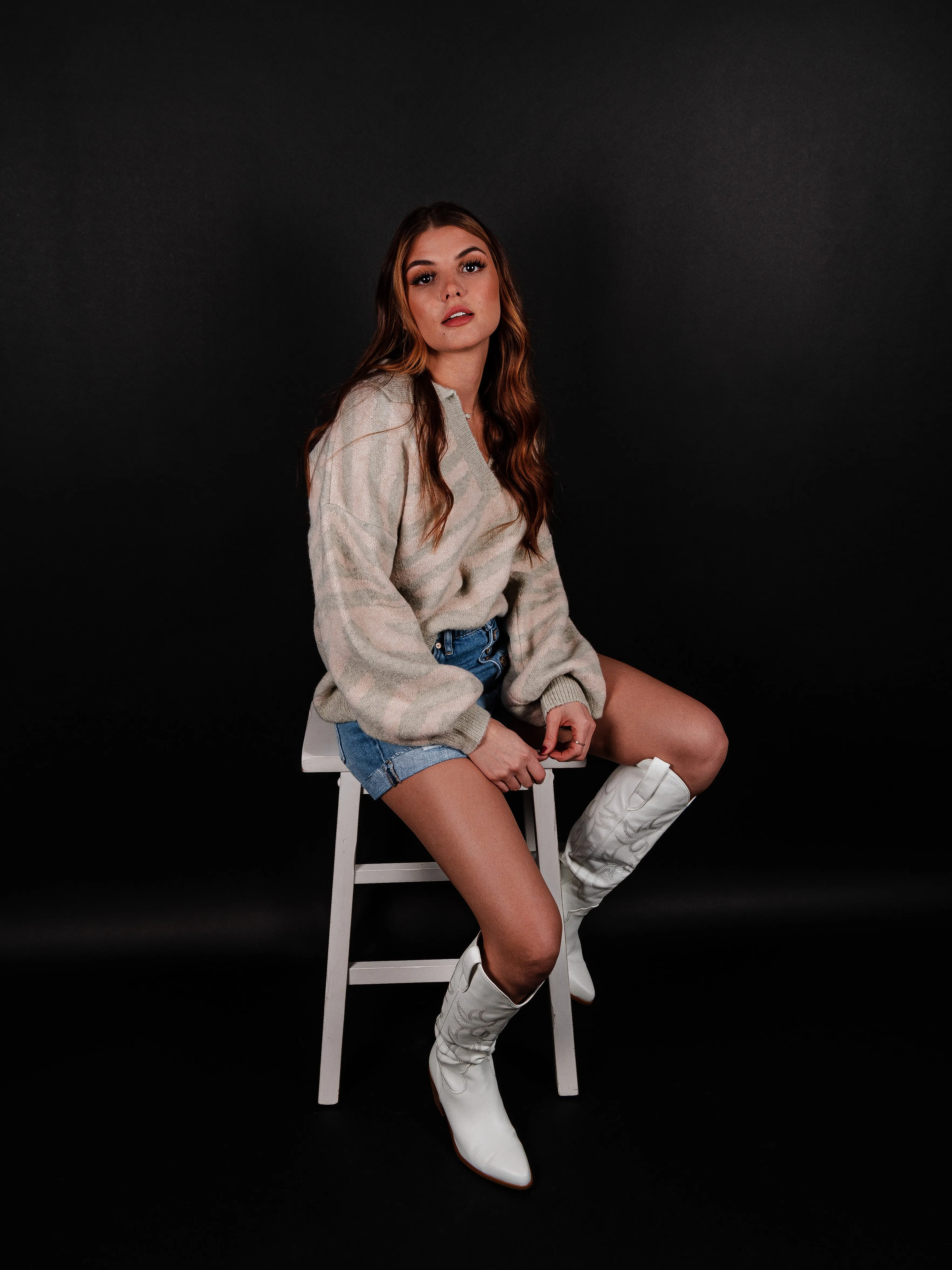 By All Means Printed Long Sleeve Sweater