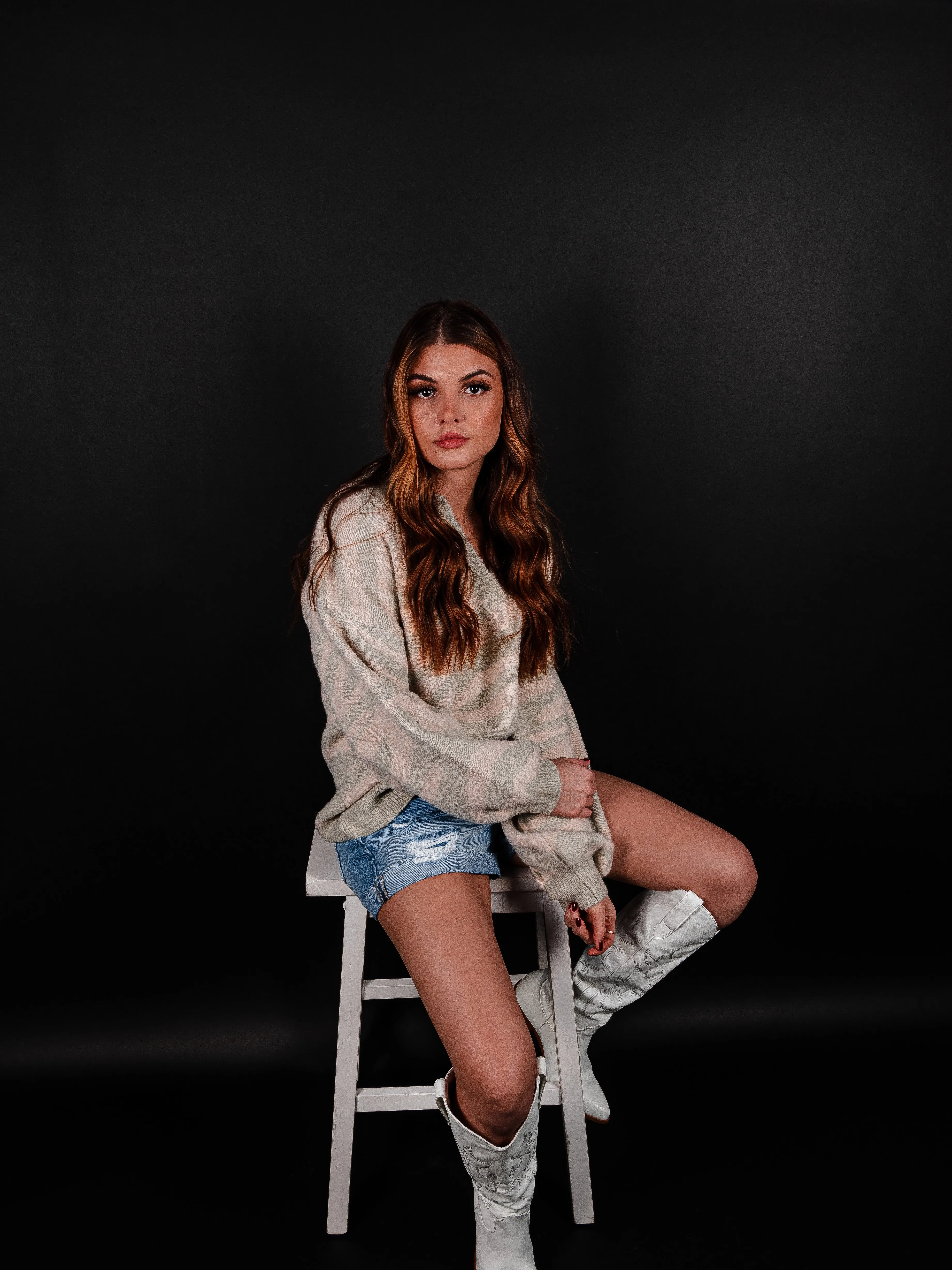 By All Means Printed Long Sleeve Sweater