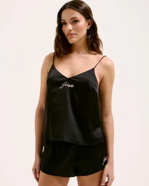 Cami Cropped Satin V-Neck