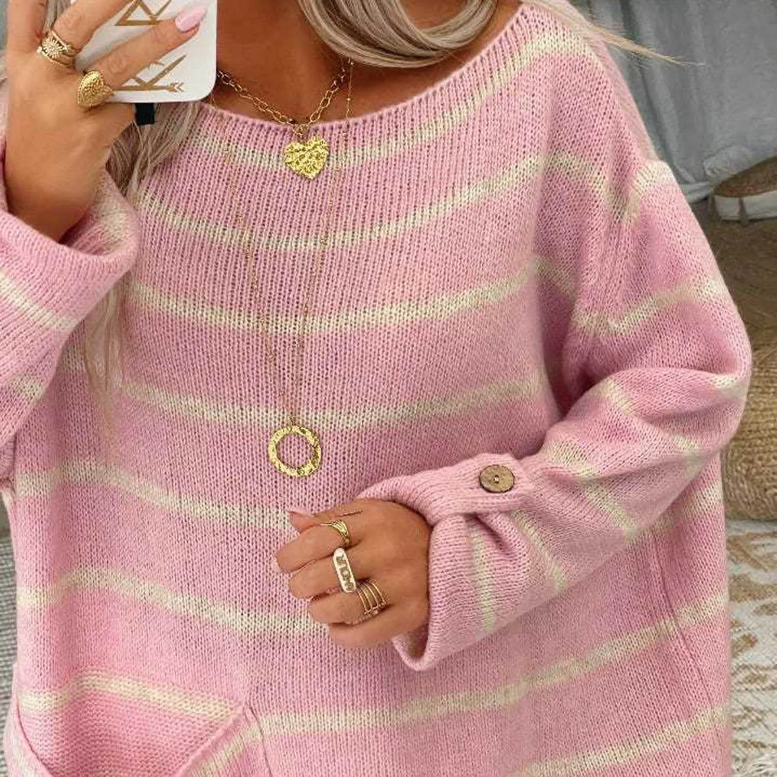 Carey - Retro Pullover Gestreift