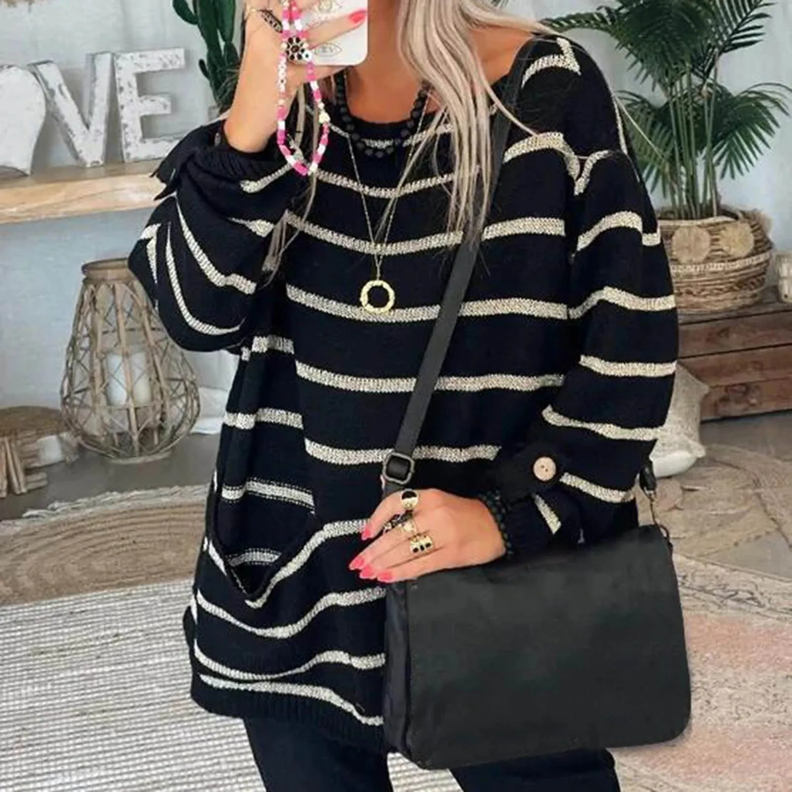 Carey - Retro Pullover Gestreift