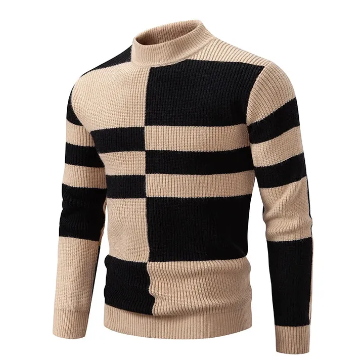 Carl | Knitted Sweater with Stand-Up Collar