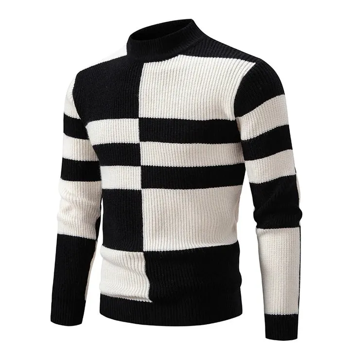 Carl | Knitted Sweater with Stand-Up Collar