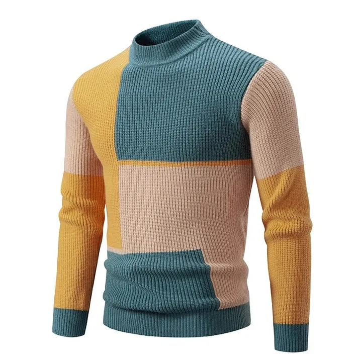 Carl | Knitted Sweater with Stand-Up Collar