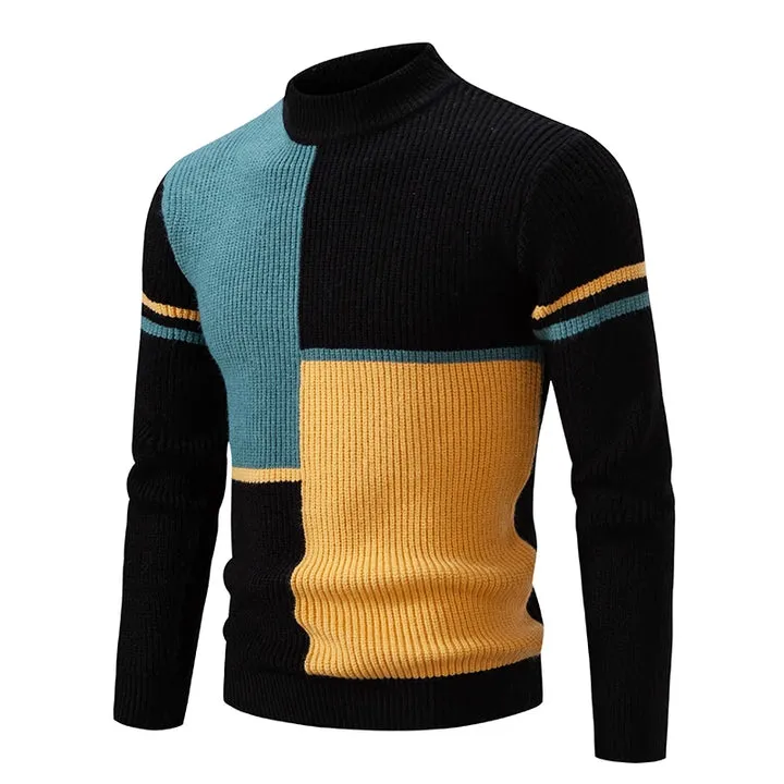 Carl | Knitted Sweater with Stand-Up Collar