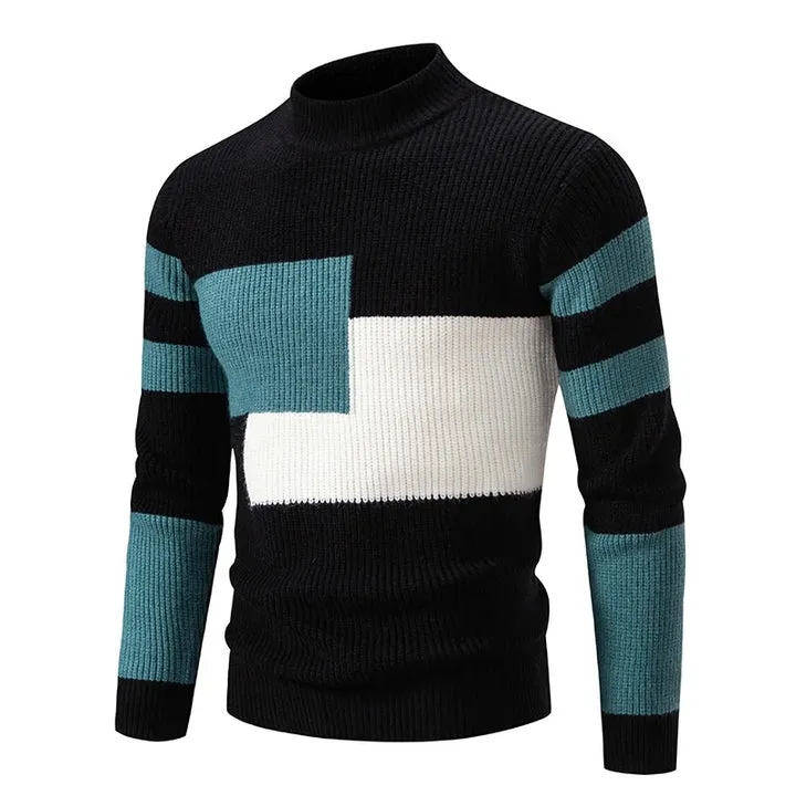 Carl | Knitted Sweater with Stand-Up Collar