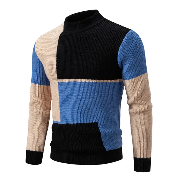 Carl | Knitted Sweater with Stand-Up Collar