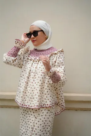 CARO KURUNG IN BURGUNDY FLORAL