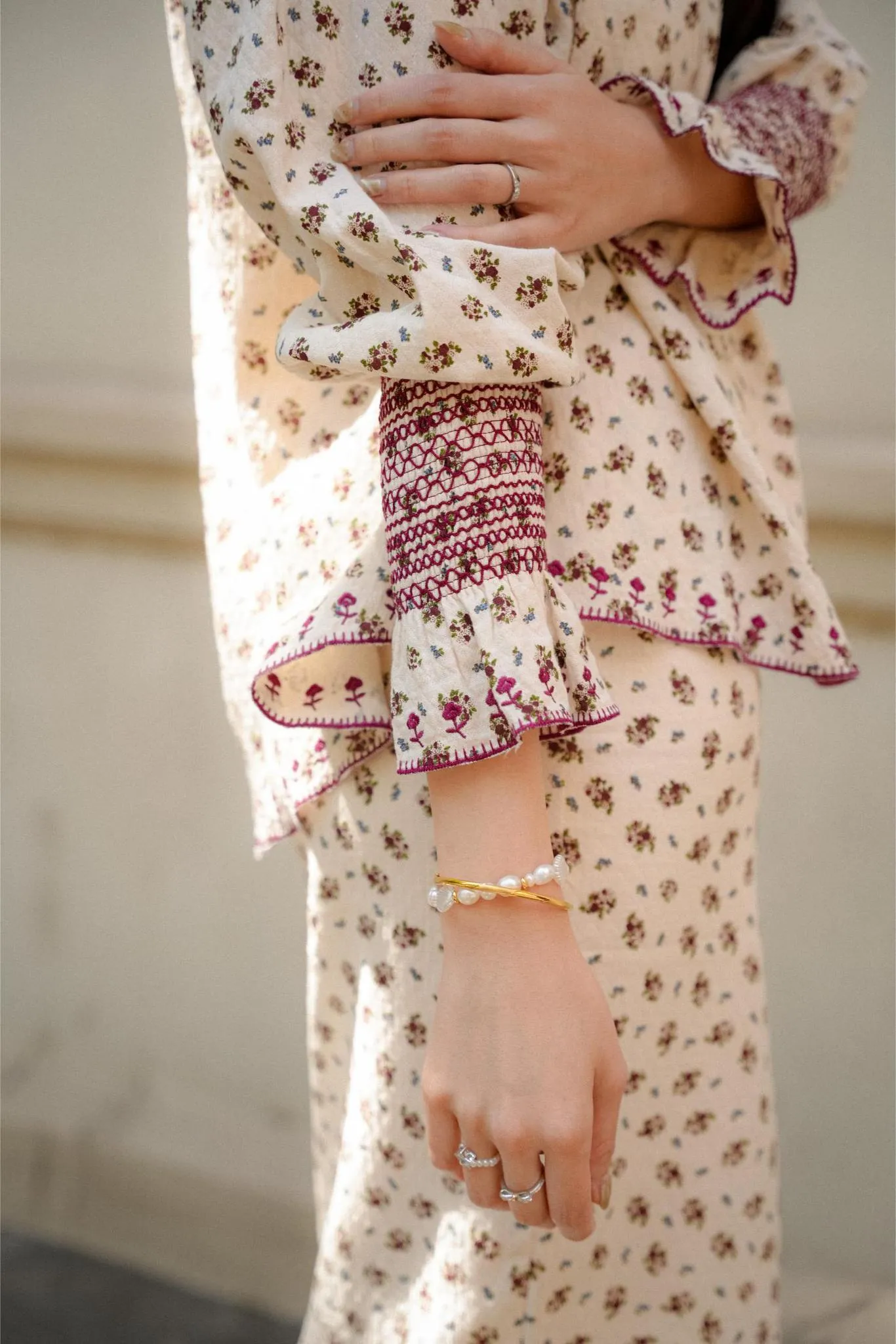CARO KURUNG IN BURGUNDY FLORAL